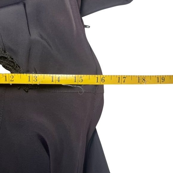 Vintage 80s Karen Alexander Black Victorian Gothic Maxi Dress 10 Embroidery Read - Picture 13 of 15